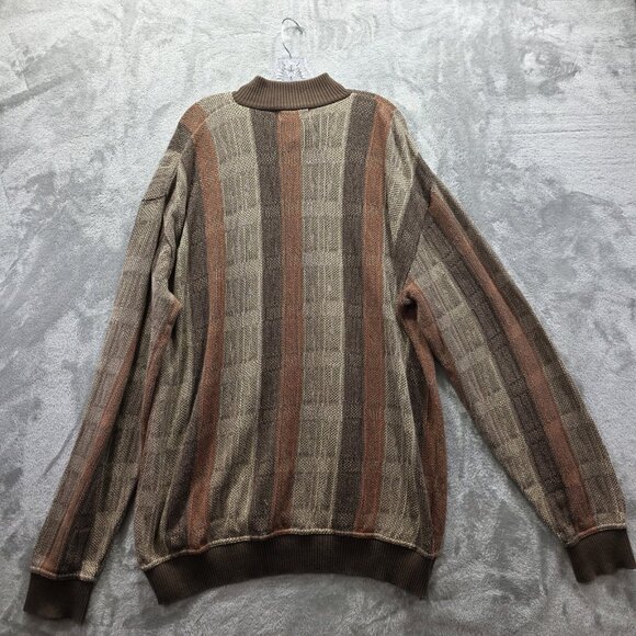 Tosani Sweater Mens XLT Pullover Mocha Biggie Crosby 90s Vintage VTG - Picture 2 of 10